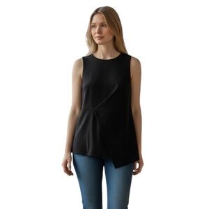 Black House Black Market Pointe Sleeveless Zip Up Top size 2
